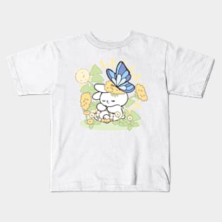 Cute Bunny Loppi Tokki Surrounded by Flowers, Inspiring Positivity! Kids T-Shirt